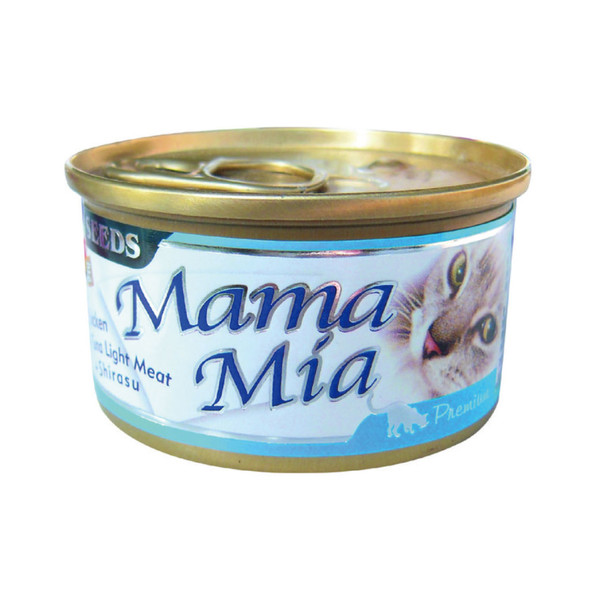 MAMAMIA貓餐(雞肉+鮪魚+吻)85g-罐(24/箱) 4719865826125