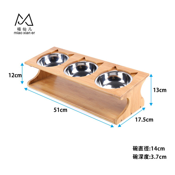 2302100306517竹木簡約餐桌造型不鏽鋼碗(三碗)17.5*51cm