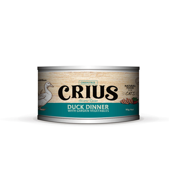 【CRIUS 克瑞斯】紐西蘭天然無穀貓用主食罐-低敏鴨(90G/175G)