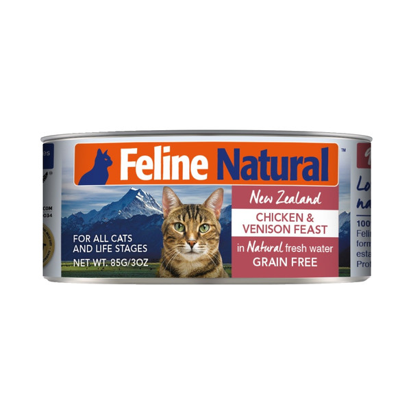 【即期促銷】紐西蘭K9(貓)鮮燉生肉主食貓罐無穀雞+鹿85g