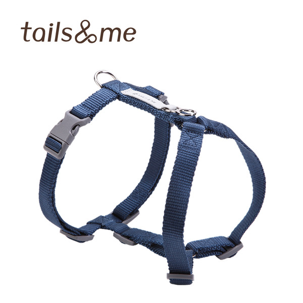 【tails & me 尾巴與我】經典尼龍帶基本款胸背帶-深藍 (S/M/L)