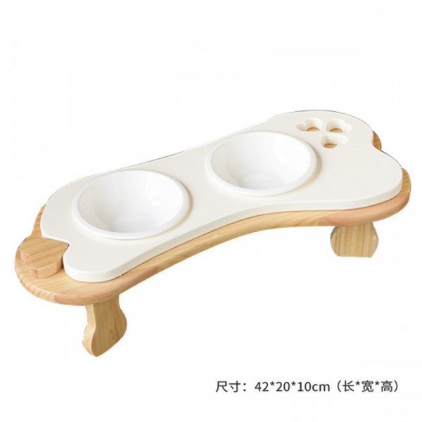 【喵仙兒】北歐風木製寵物碗架(雙色) 42*20*10cm