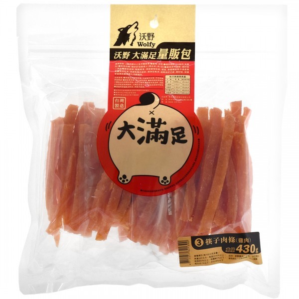 沃野大滿足量販包-筷子肉條(雞肉)430g-3入組