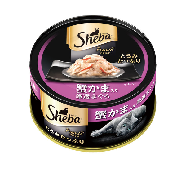 Sheba日式黑罐-成貓專用鮮煮鮪魚蟹肉75g