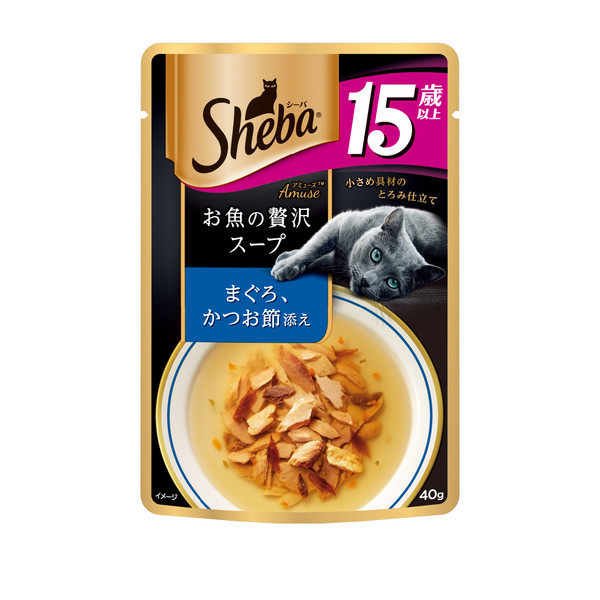 SHEBA日式鮮饌包高齡貓專用15+養生清湯(鮪魚+蔬菜+柴魚片)40g