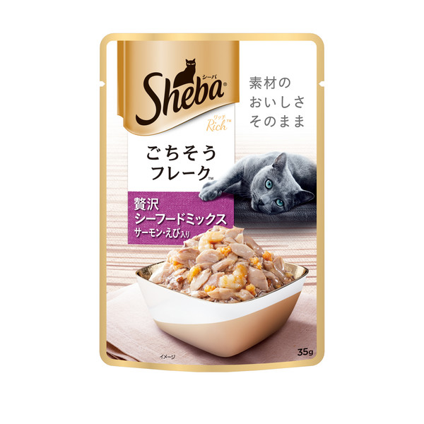 SHEBA日式鮮饌包成貓專用海洋總匯(鮭魚+鮮蝦)35g