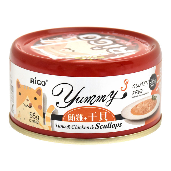 4713616704649(E)RICO芮可貓無膠蒸鮮湯罐-鮪雞+干貝85g