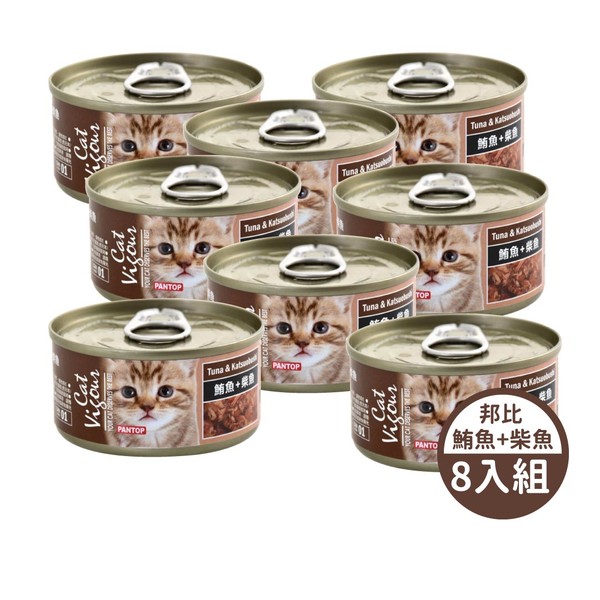 【24罐666元】PANTOP邦比-貓餐罐80g-8入組（6種口味）