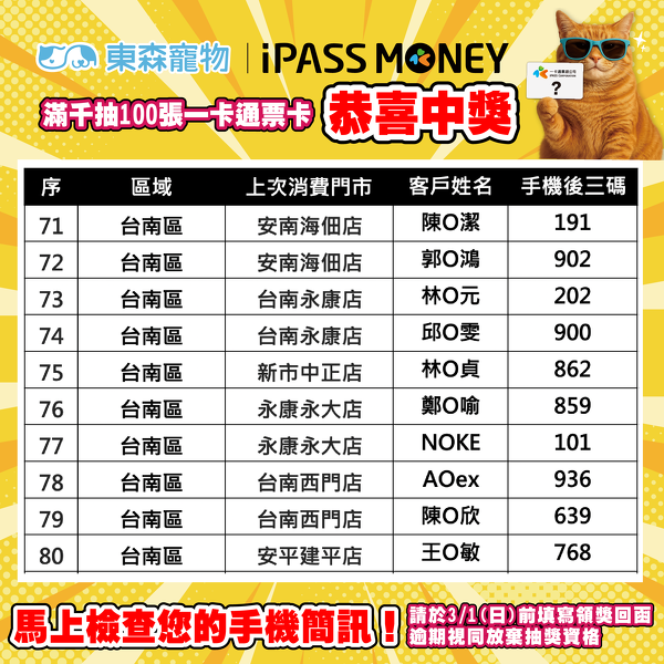 一卡通得獎公告