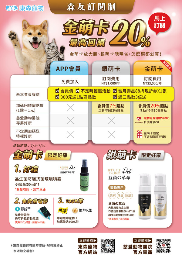 7月金銀卡好康 7月金銀卡好康